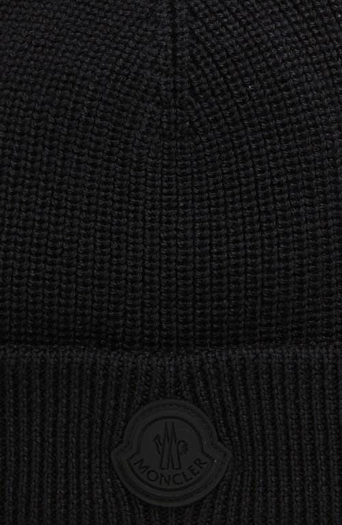 Moncler Wool Blend Beanie In Black