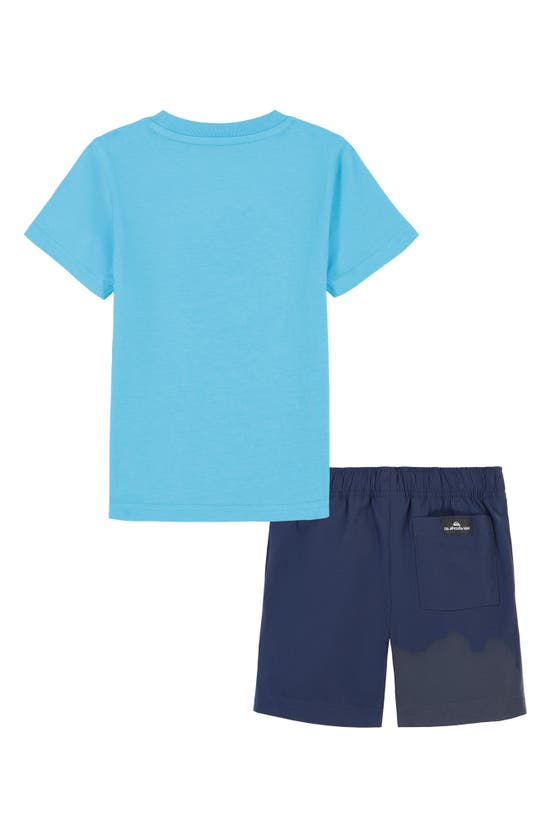 Shop Quiksilver Kids' Graphic T-shirt & Shorts Set In Blue Multi