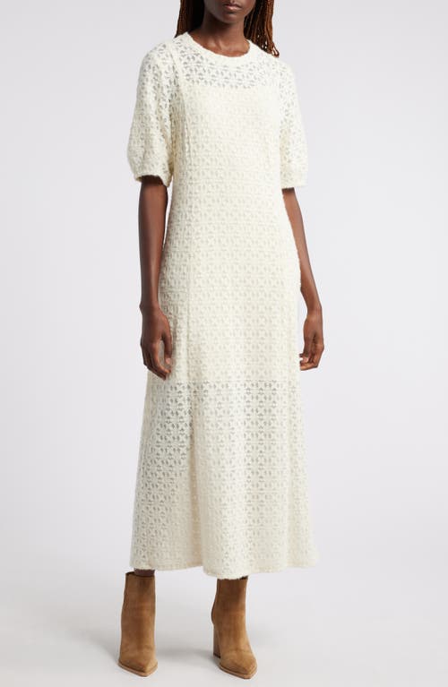 Treasure & Bond Brushed Lace Maxi Dress In Ivory Dove