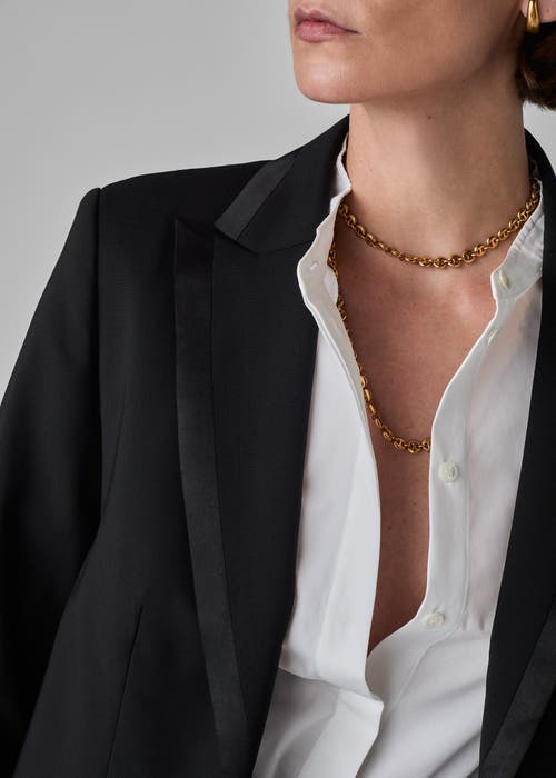 Co Satin-trim Single-breasted Tuxedo Jacket In Black