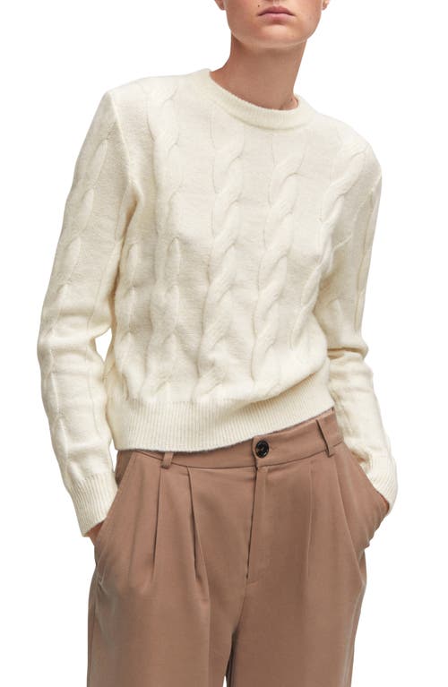 MANGO Cable Stitch Sweater Light Beige at Nordstrom,