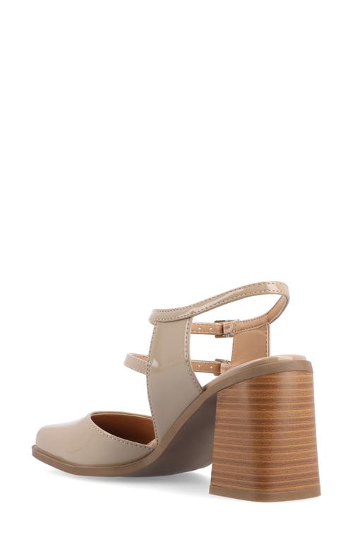 Shop Journee Collection Caisey Double Strap Mary Jane Pump In Patent/taupe