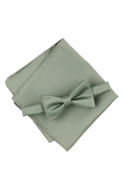 Shop Brooklyn Brigade Solid Satin Pre-tied Bow Tie In Sage