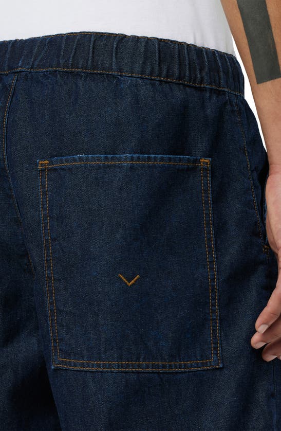 Shop Hudson Drawstring Waist Denim Shorts In Dark Chambray