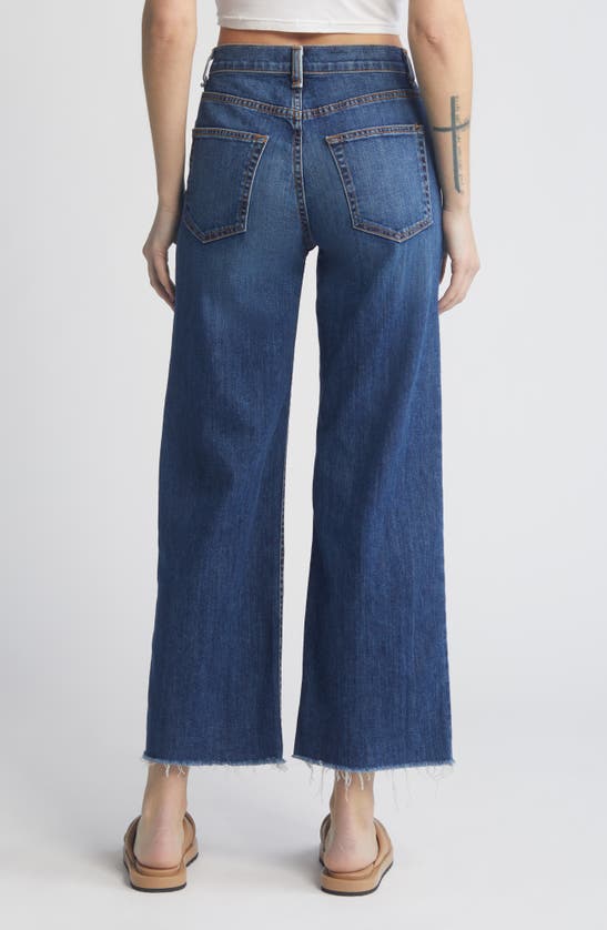 Shop Askk Ny Frayed High Waist Ankle Wide Leg Jeans In Chevelle