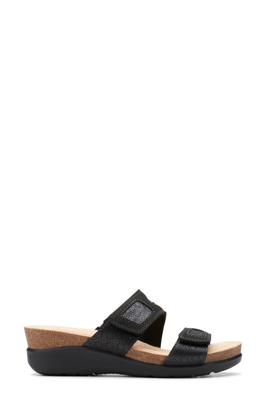 Shop Clarks ® Calenne Maye Wedge Sandal In Black Combi