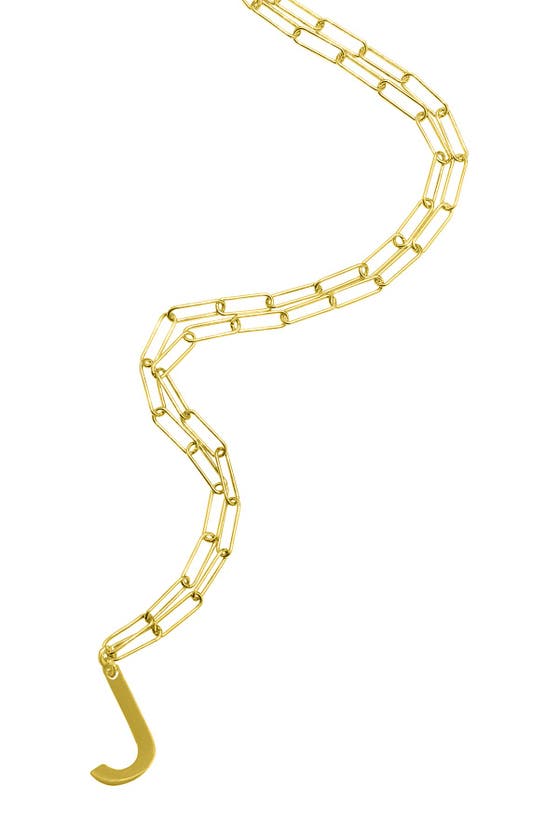 Adornia 14k Yellow Gold Plated Sterling Silver Initial Necklace In Gold - J