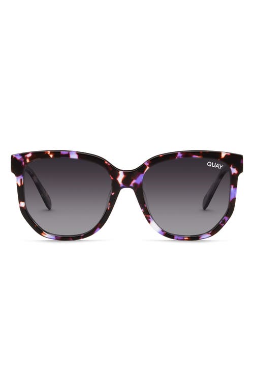 Quay Australia Coffee Run 56mm Polarized Cat Eye Sunglasses in Purple Tort/Smoke Polarized