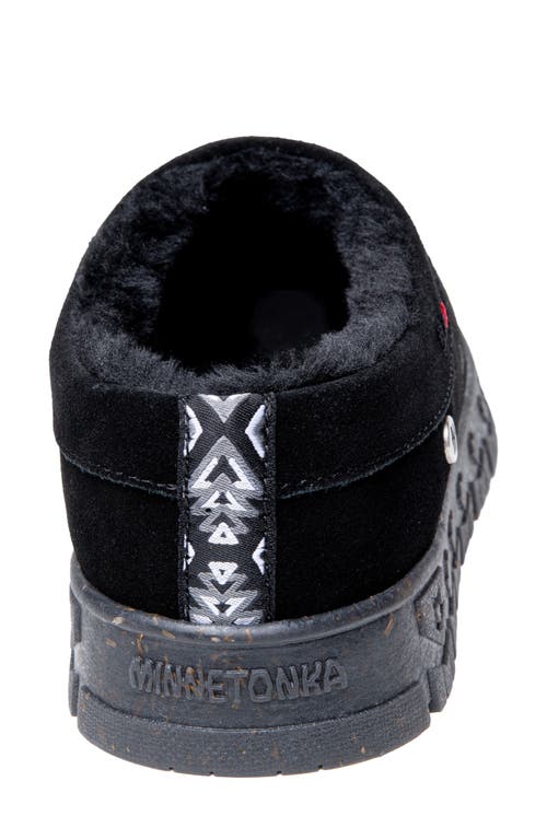 Shop Minnetonka Neva Faux Fur Lined Slipper In Black