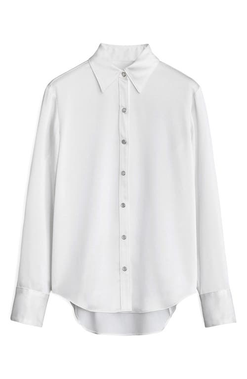 Rag & Bone Antonia Satin Snap-front Shirt In White