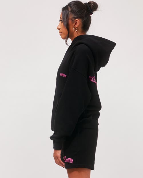 Shop Rebody Active Infinite Passions Hoodie In Metropolis Black/fuschia