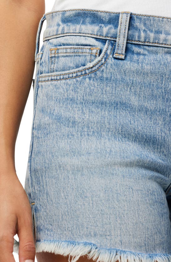 Shop Joe's The Ozzie Frayed Mid Rise Denim Shorts In Hung Up