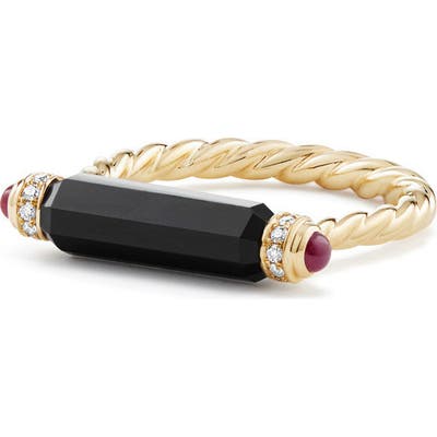 David Yurman Barrels Ring With Diamonds In 18K Gold