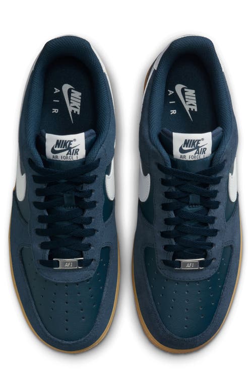 Shop Nike Air Force 1 '07 Lv8 Emb Sneaker In Navy/white/brown