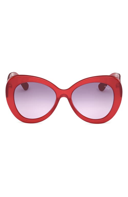 Emilio Pucci 56mm Round Sunglasses in Milky Red /Purple To Rose 