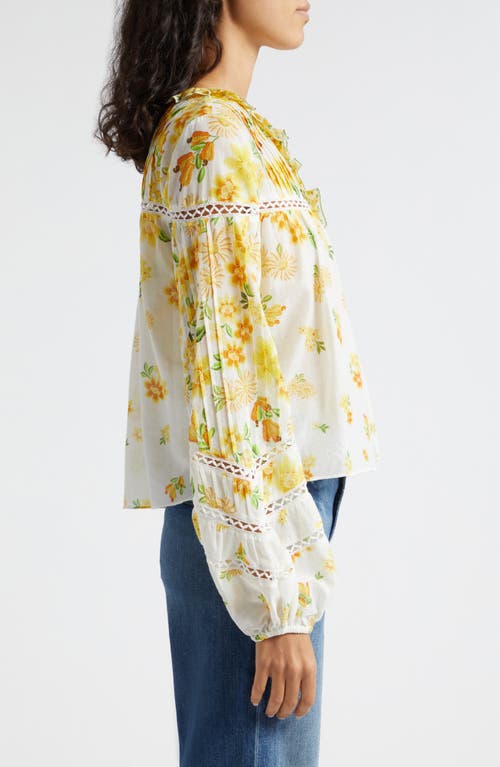 Shop Farm Rio Azaleia Floral Button-up Top In Off-white