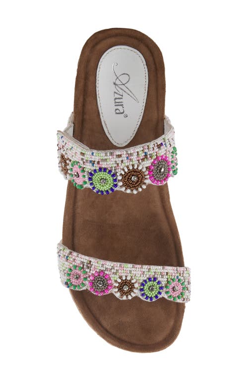 Azura By Spring Step Bahama Embellished Slide Sandal In White Multi
