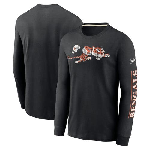Men's Nike Black Cincinnati Bengals Fashion Tri-Blend Long Sleeve T-Shirt