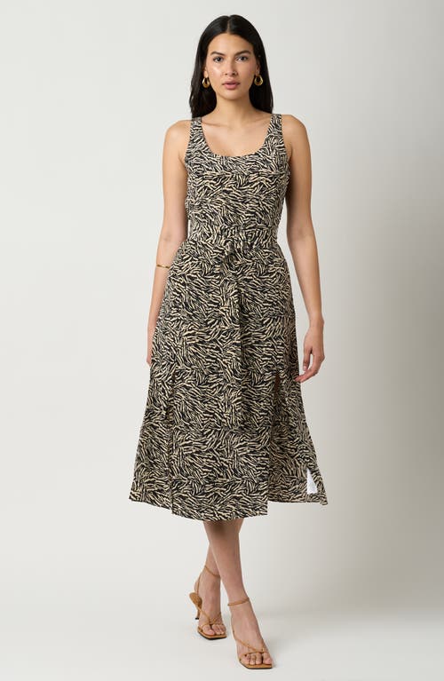 Equipment Brixley Belted Dress In True Black And Creme Brulee