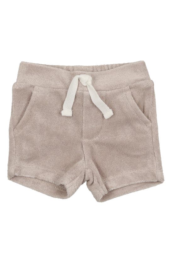 Shop Maniere Kids' Terry Cloth Drawstring Shorts In Sand