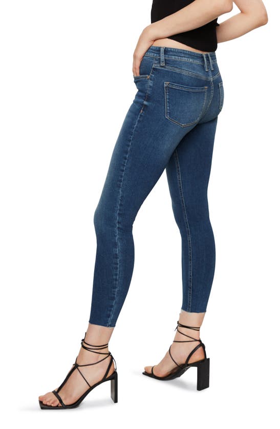 Shop Mango Crop Skinny Jeans In Dark Blue