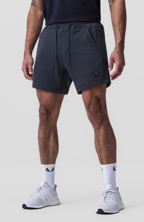 Shop Asrv Tech Terry Sweat Shorts In Navy