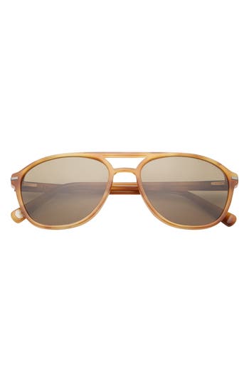 Ted Baker London 57mm Polarized Aviator Sunglasses In Honey