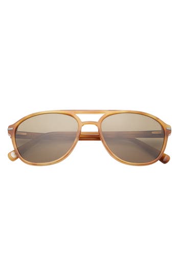 Ted Baker London 57mm Polarized Aviator Sunglasses In Brown