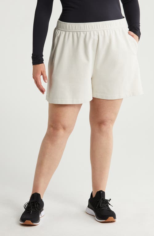 Zella Swoop Terry Shorts In White