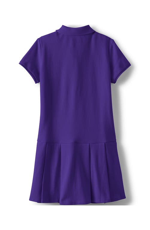 Shop Lands' End School Uniform Girls Short Sleeve Mesh Pleated Polo Dress In Deep Purple