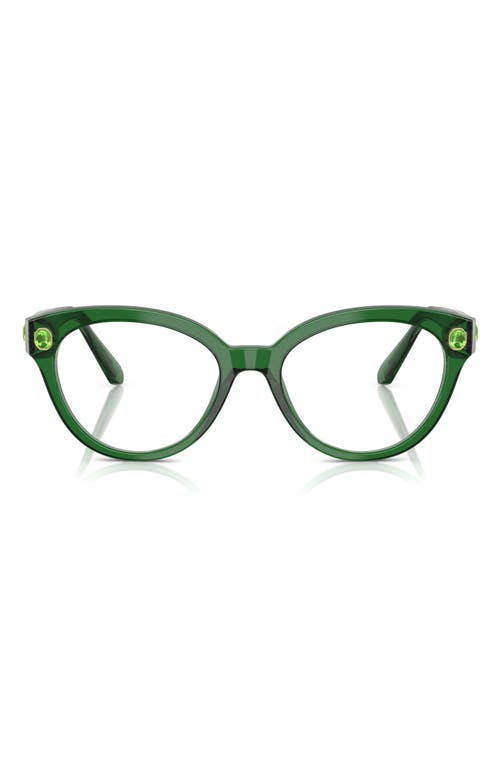 Swarovski 54mm Round Optical Glasses In Green