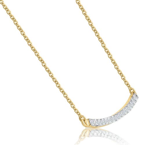 Bliss Diamond 1/3ct Diamond Bar Pendant 10k Gold Necklace Lab Grown 1 1/3" In 10k Yellow Gold