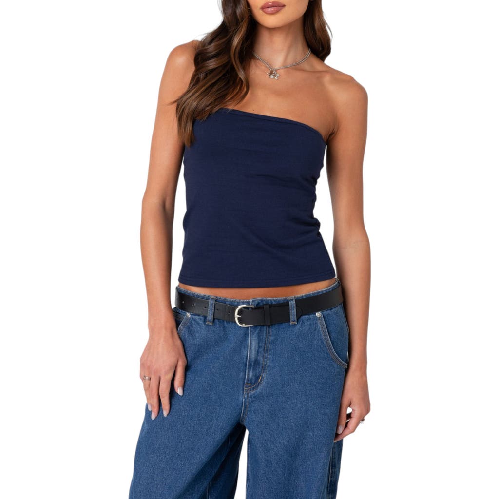 Edikted Built In Bra Tube Top In Navy