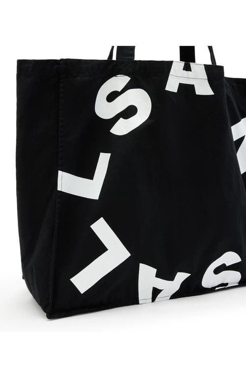 Allsaints Large Tierra Canvas Tote Bag In Black/white