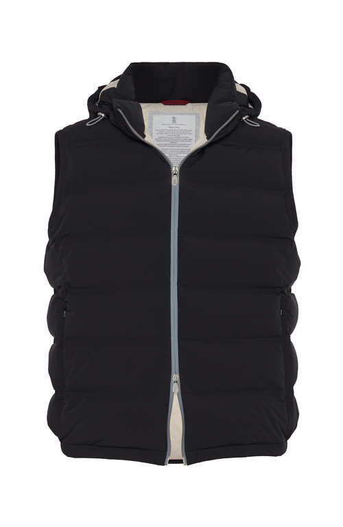 Shop Brunello Cucinelli Taffeta Down Vest In Black