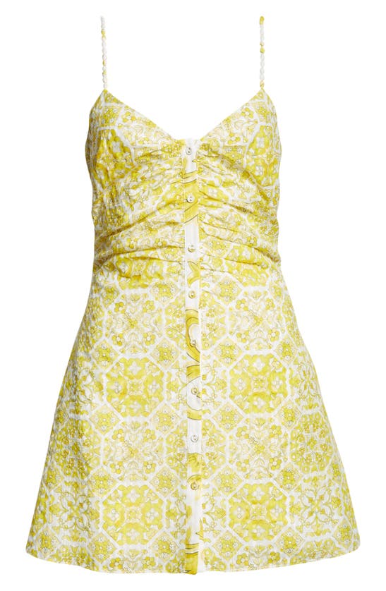 Shop Ramy Brook Addie Button Front Minidress In Bright Lemon Positano