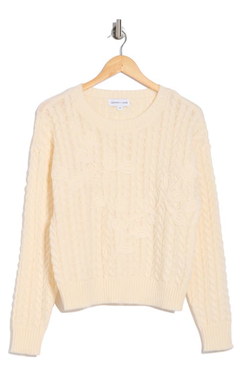 Gemma + Jane Cable Knit Sweater In Ivory
