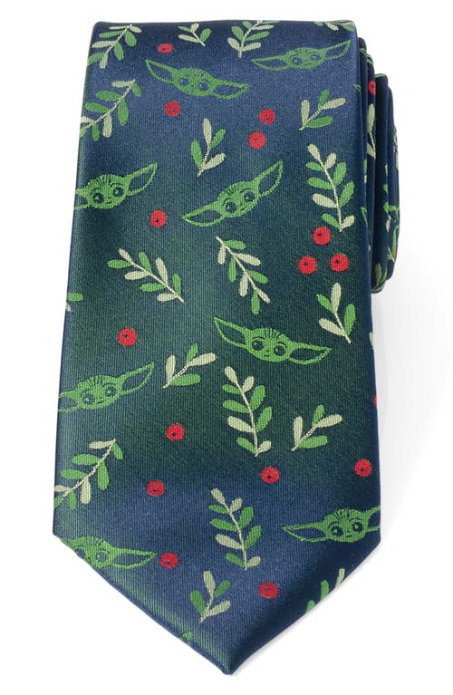 Shop Cufflinks, Inc . Star Wars Grogu Holiday Silk Blend Tie In Green/red