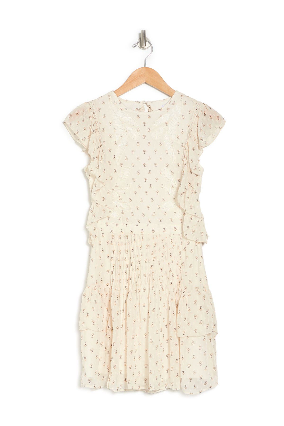 Reiss Valerie Ruffle Sleeve Dress In Cream