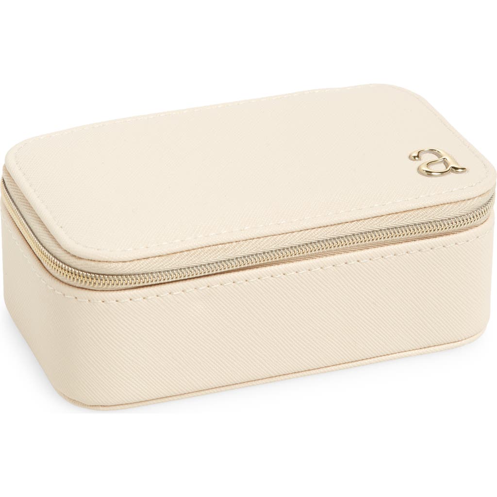 Nordstrom Initial Rectangular Jewelry Box In A- Cream- Gold