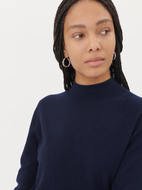 Gobi Cashmere Cashmere Mock Neck Sweater In Navy