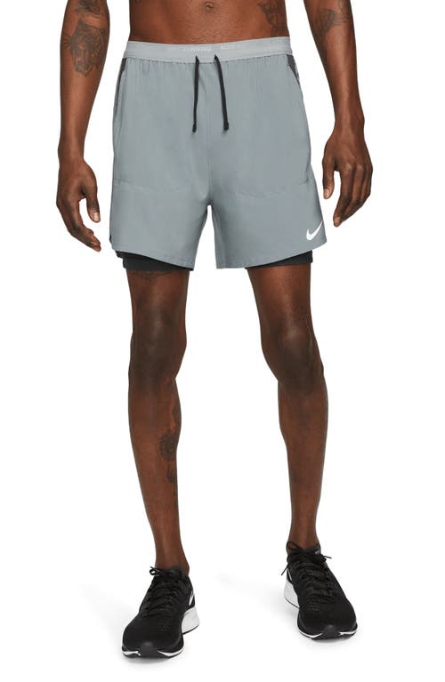 Nike Dri-FIT Stride Hybrid Running Shorts in Smoke Grey/Dark Grey/Black at Nordstrom, Size Xxx-Large L