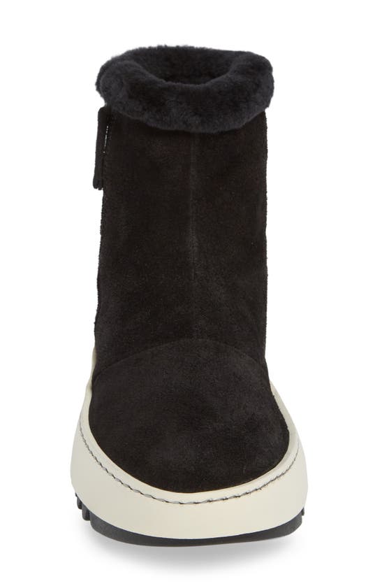 Aquatalia Alison Water Resistant Genuine Shearling Bootie In Black