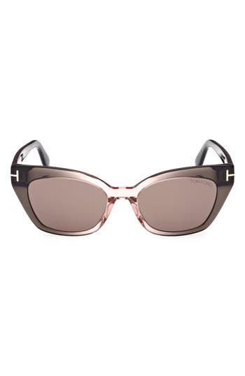 Tom Ford Juliette Acetate Cat-eye Sunglasses In Grey/roviex