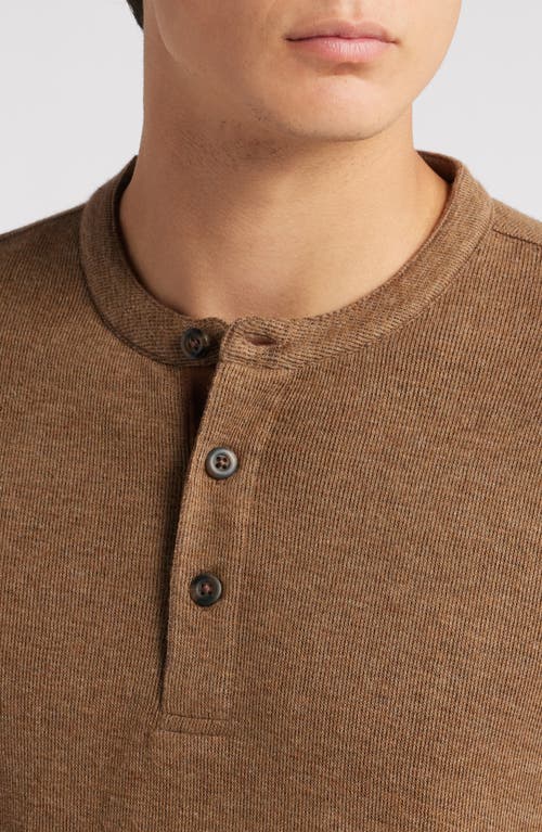 Shop Treasure & Bond Double Knit Henley In Tan Ermine Heather