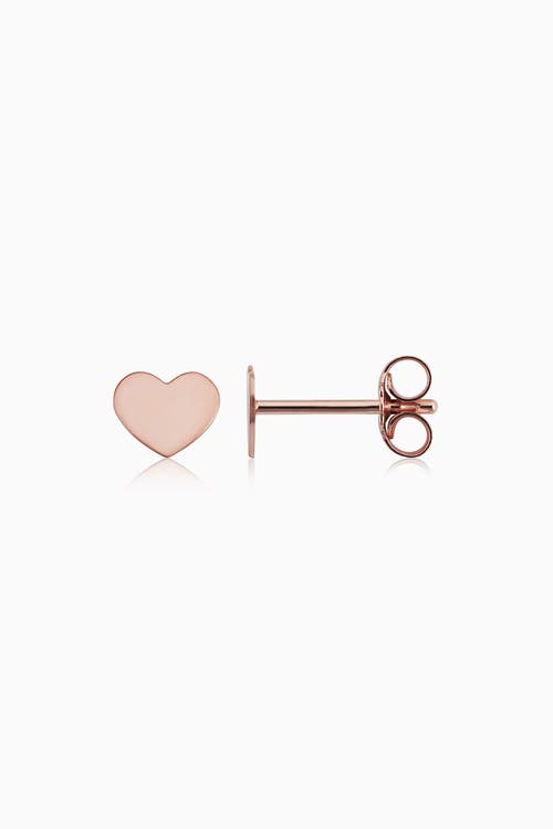 Oradina Petite Heart Studs In Rose Gold