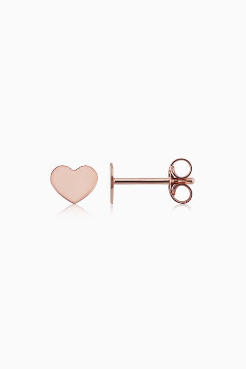 Shop Oradina 14k Rose Gold Petite Heart Studs