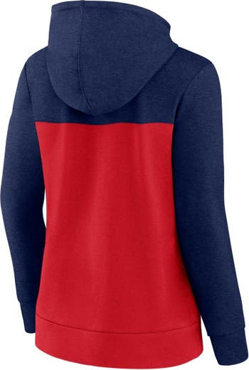 FANATICS Women's Fanatics Branded Heather Navy/Red Atlanta Braves City Ties  Hoodie Full-Zip Sweatshirt