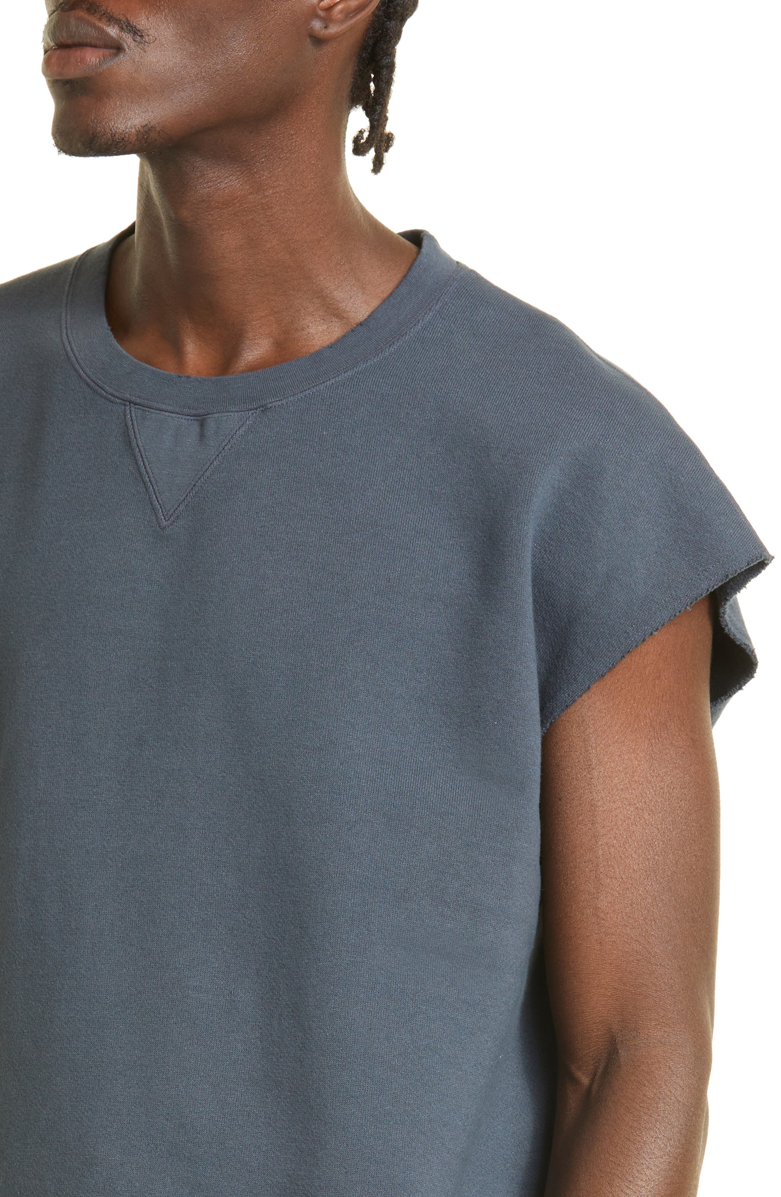 VISVIM Mondo Cotton Fleece Sweatshirt Vest in Navy | Smart Closet