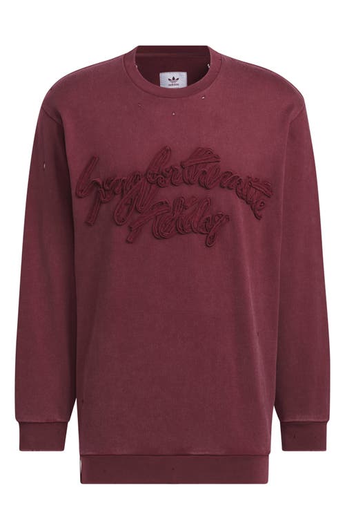 Shop Y-3 Distressed Appliqué Sweatshirt In Maroon